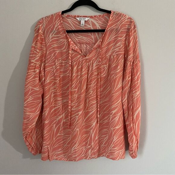 Nine West Women’s Slit Neck Long Sleeve Top - Picture 1 of 5